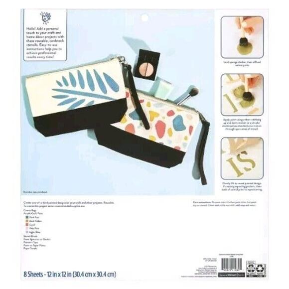 Hello Hobby Cardstock Stencils 8 Sheet Pack 11 Modern Design Be Kind Laugh 12" - Picture 2 of 5